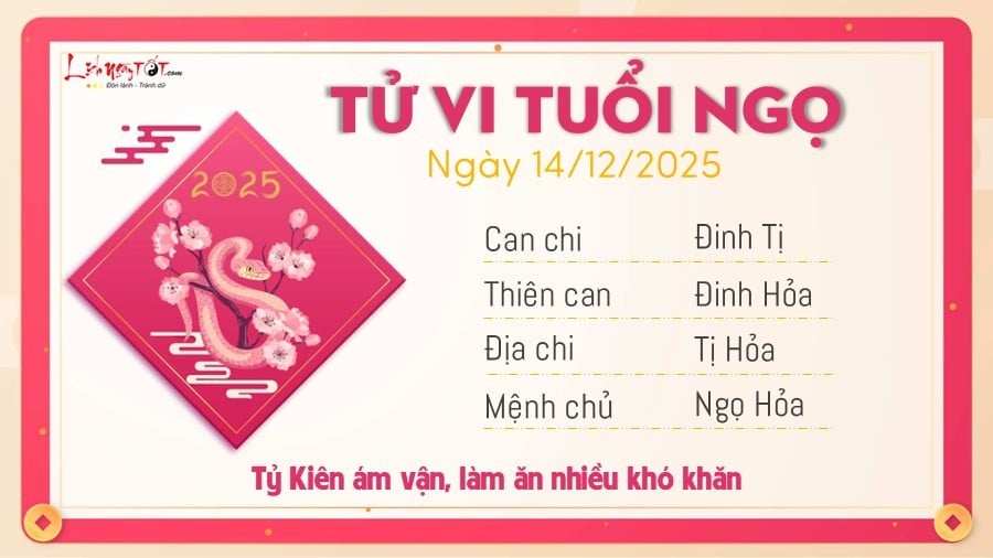 Tu vi hang ngay 14/12/2025 - Ngo