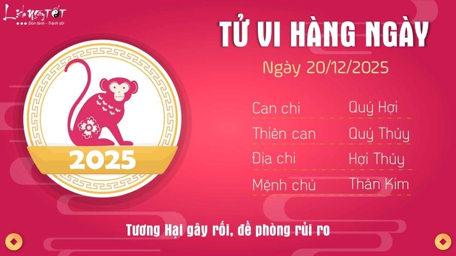 9 Tu vi hang ngay 20-12-2025 - than