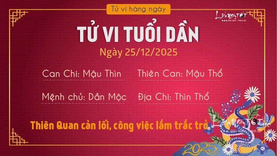 Tu vi hang ngay 25/12/2025 cua Dan