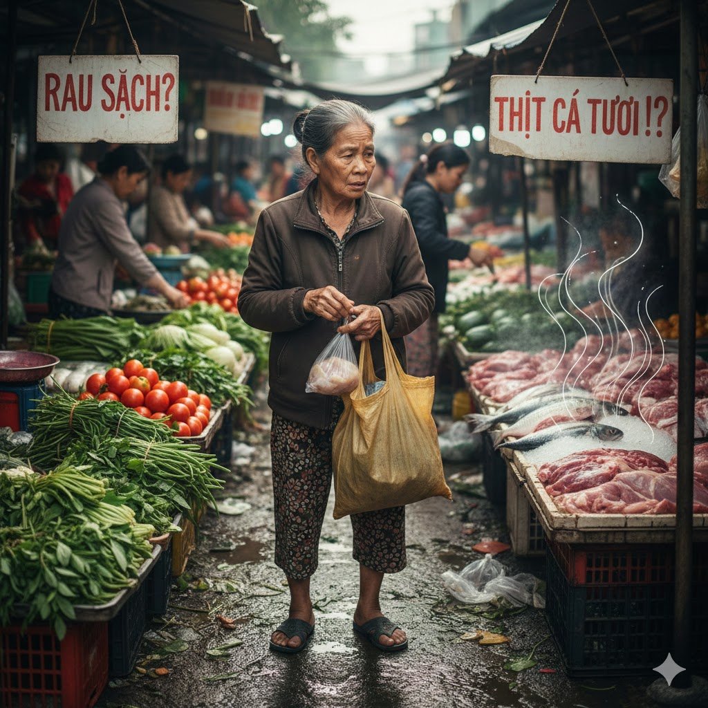 Mỗi một lần ra chợ là một lần suy nghĩ, lo lắng của những bà nội trợ.