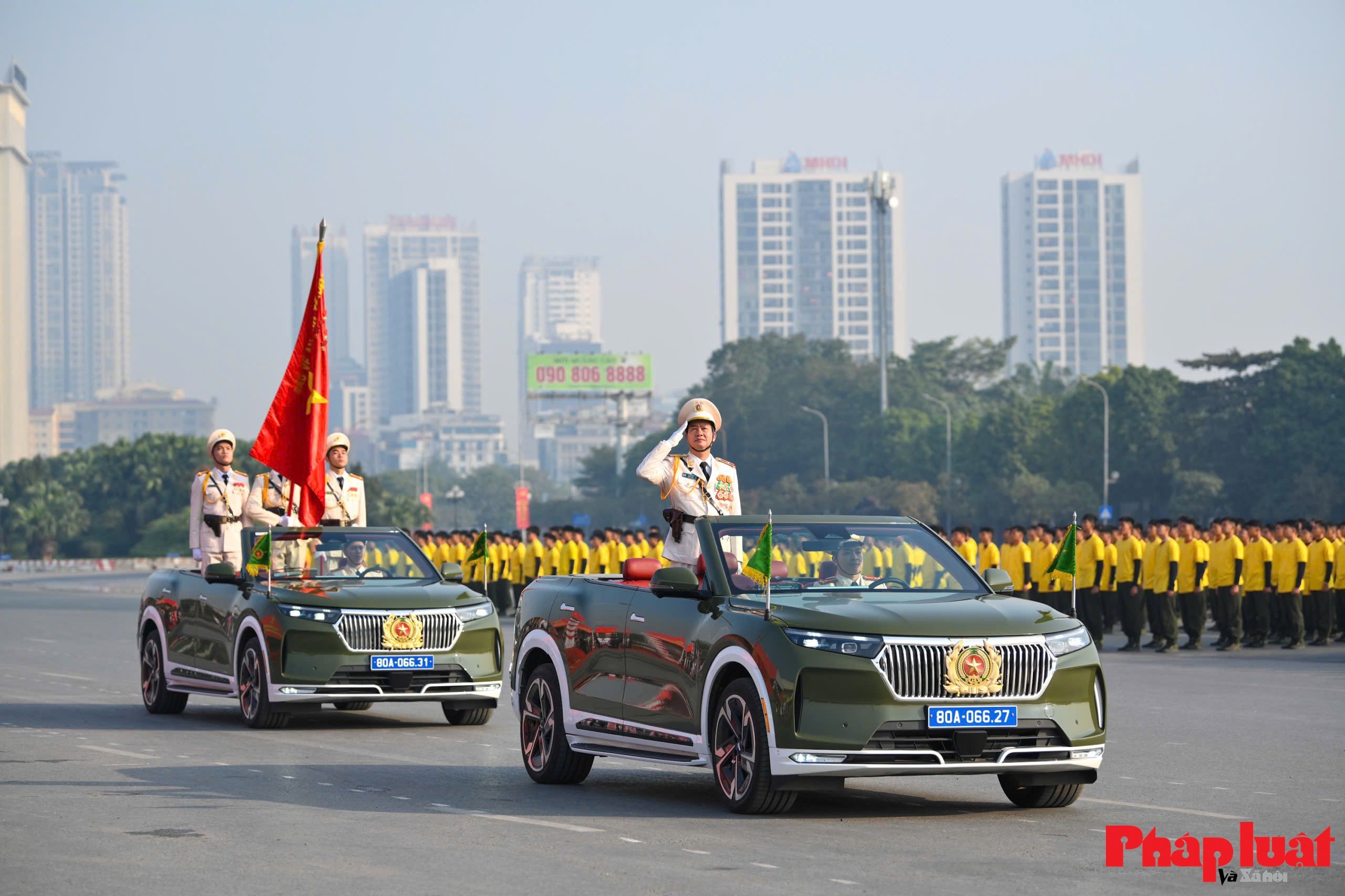 Toàn cảnh lực lượng Công an xuất quân bảo đảm an ninh Đại hội XIV của Đảng