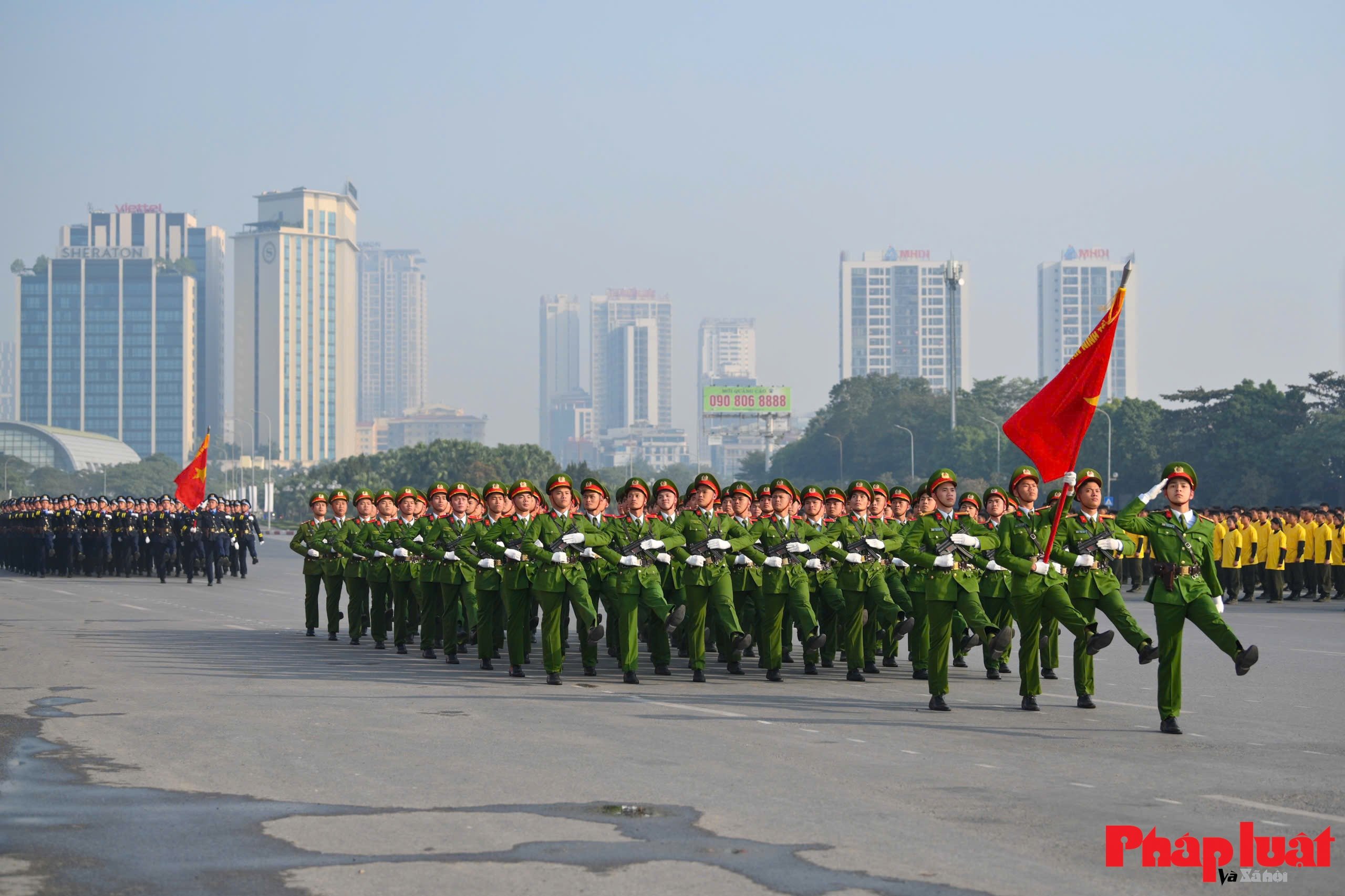 Toàn cảnh lực lượng Công an xuất quân bảo đảm an ninh Đại hội XIV của Đảng