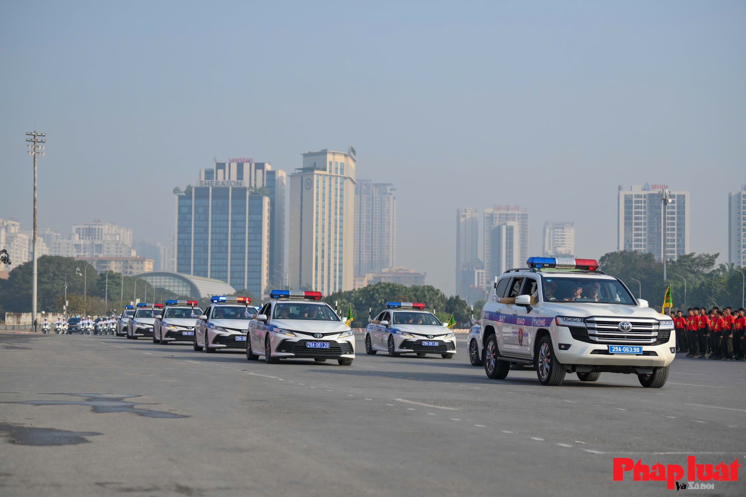 Toàn cảnh lực lượng Công an xuất quân bảo đảm an ninh Đại hội XIV của Đảng