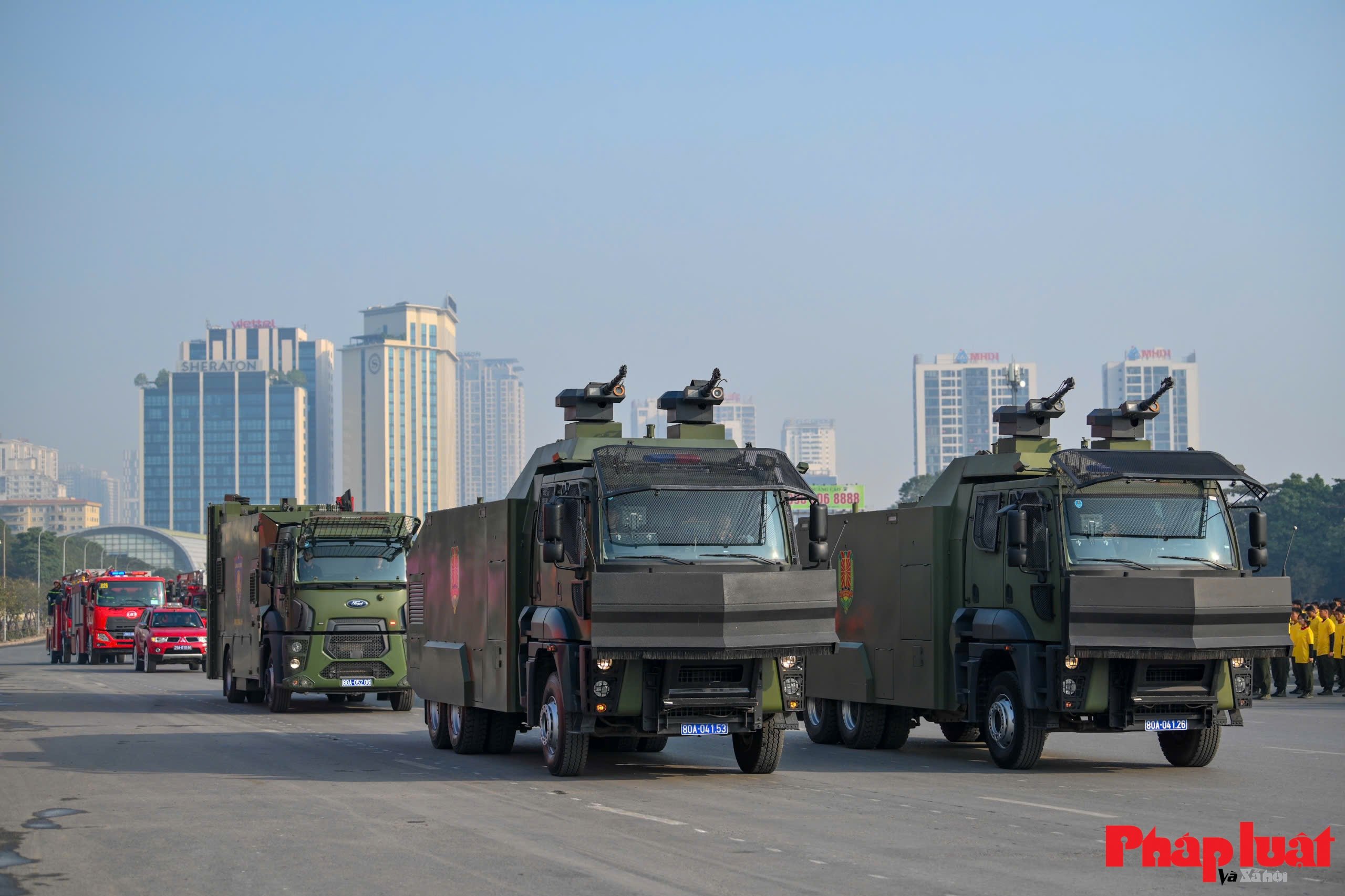 Toàn cảnh lực lượng Công an xuất quân bảo đảm an ninh Đại hội XIV của Đảng