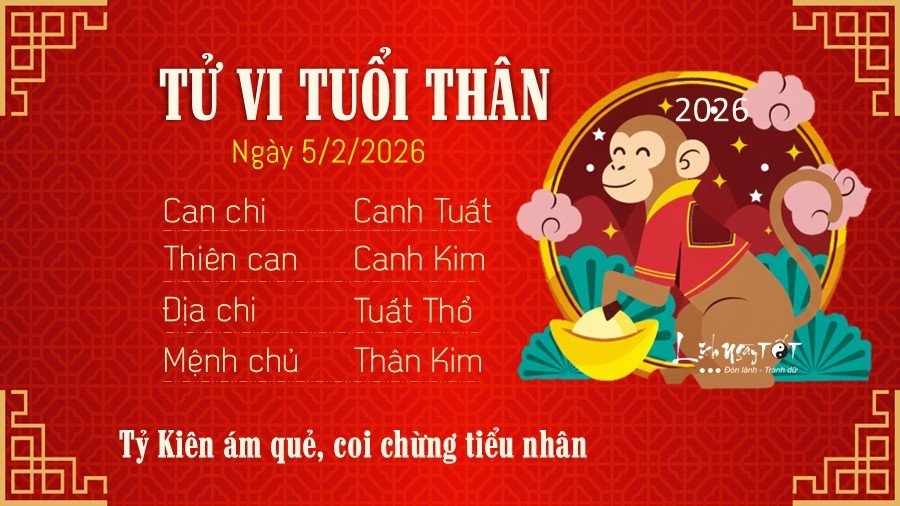 Tu vi hang ngay 5/2/2026 - Than