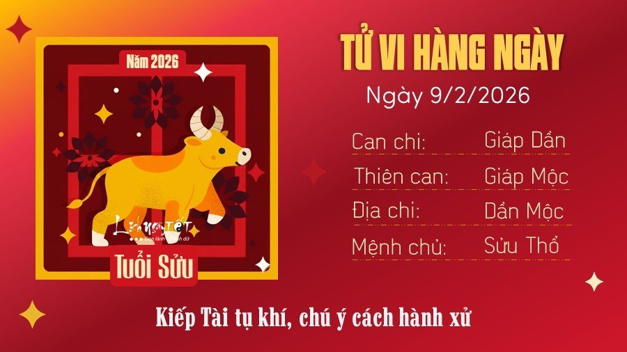Tu vi hang ngay 9/2/2026 tuoi Suu