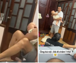 Clip: Ông bà nội bảo đẻ chăm 1 thể, 4 em bé thi nhau oe oe khiến dân tình 'đau đầu online' theo