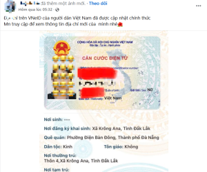 Coi chừng trở thành con mồi của lừa đảo vì khoe địa chỉ sau sáp nhập trên VNeID